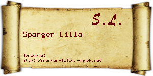 Sparger Lilla névjegykártya